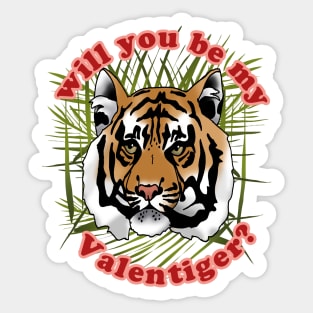 Valentiger - Valentine's Day Tiger design Sticker